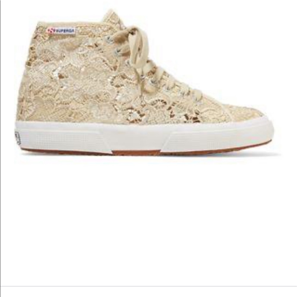 Superga ivory lace high tops - Picture 2 of 6